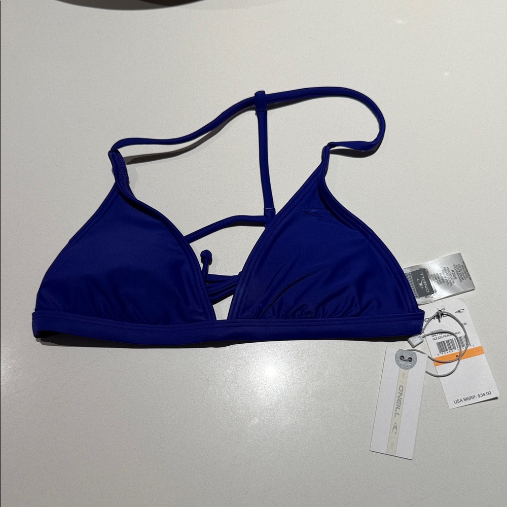 O'Neill Salt Water Solids Peace Back Blue Bikini Top